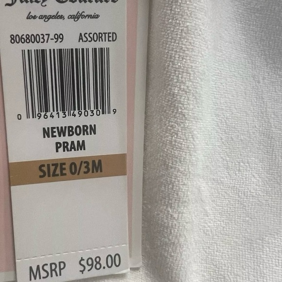 JUICY Couture Sz 0/3 M Plush Sherpa Pram  Jumpsuit New $98 - Picture 5 of 5